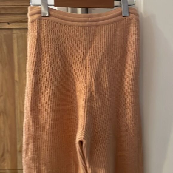 NEW Jonathan Simkhai nina wool cashmere blend ribbed joggers in butterscotch - Picture 9 of 16